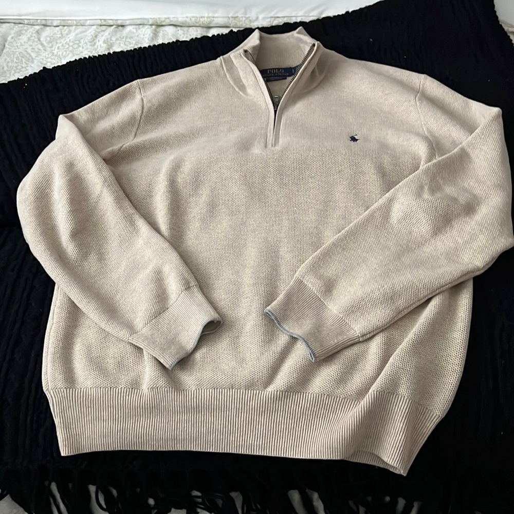 Ralph Lauren Polo 3/4 Zip 100% Cotton Excellent Condition Size Large